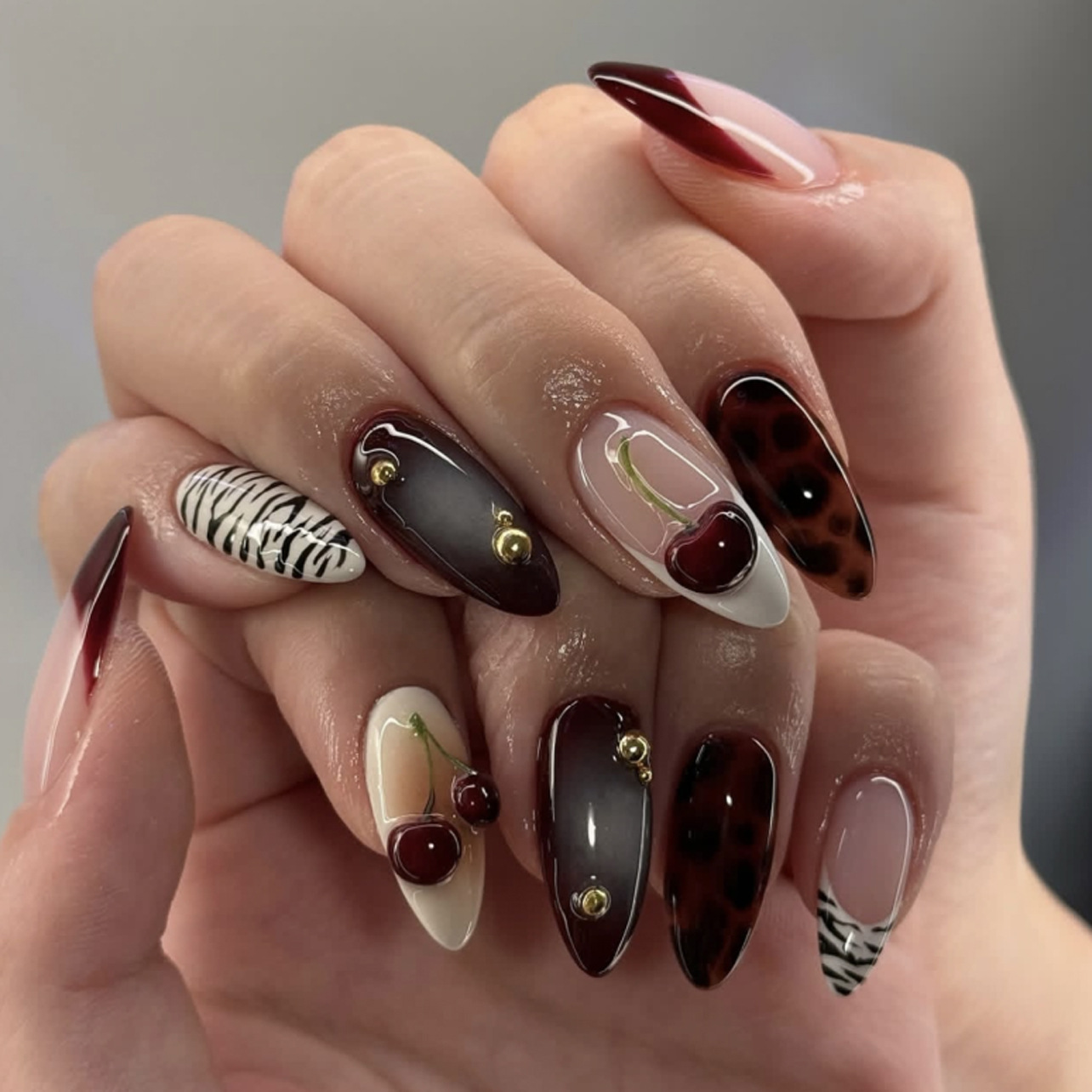 24PCS Burgundy Nude Brown Pres - Nail Art Burgundy review and price