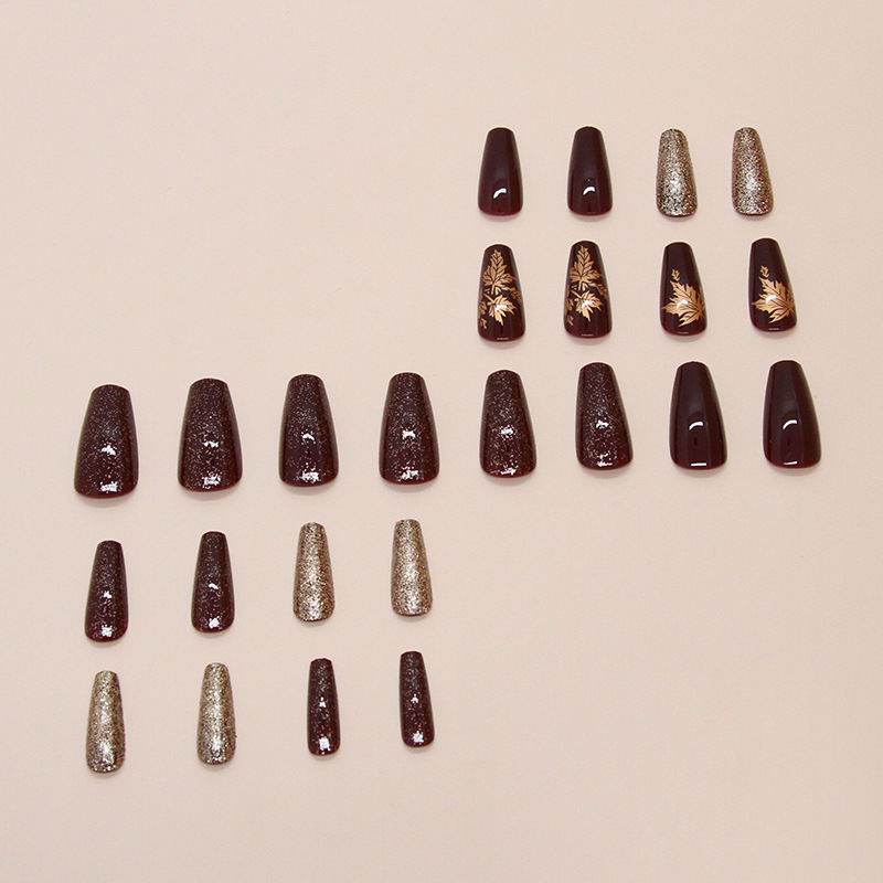 24pcs Elegant Burgundy Glitter - Nail Art Burgundy review and price