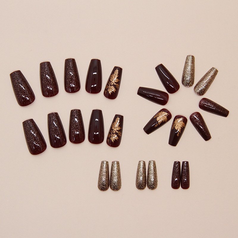 24pcs Elegant Burgundy Glitter - Nail Art Burgundy review and price