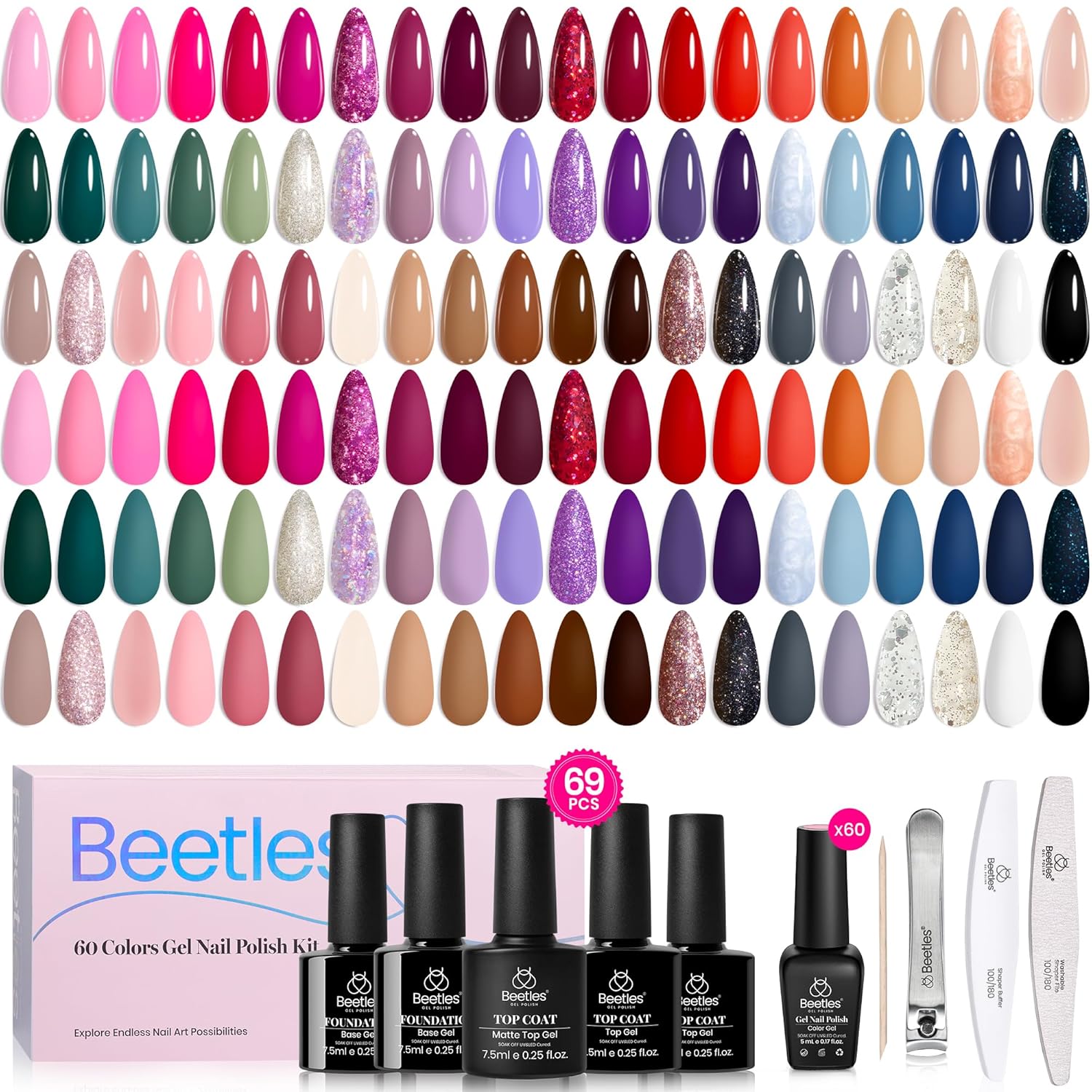 Beetles Gel Nail Polish Set -  - Nail Art Burgundy review and price