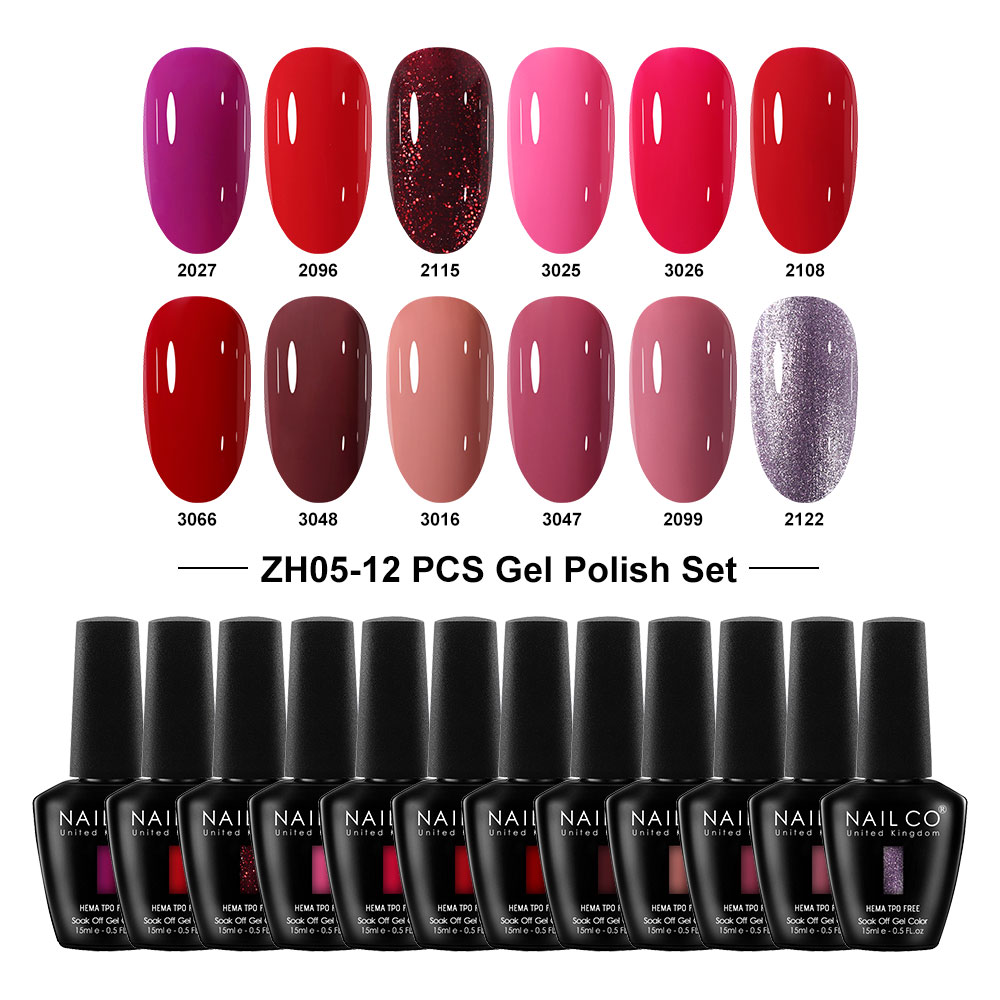 Nailco 12 Colors Pink Gel Poli - Nail Art Natural Pink review and price