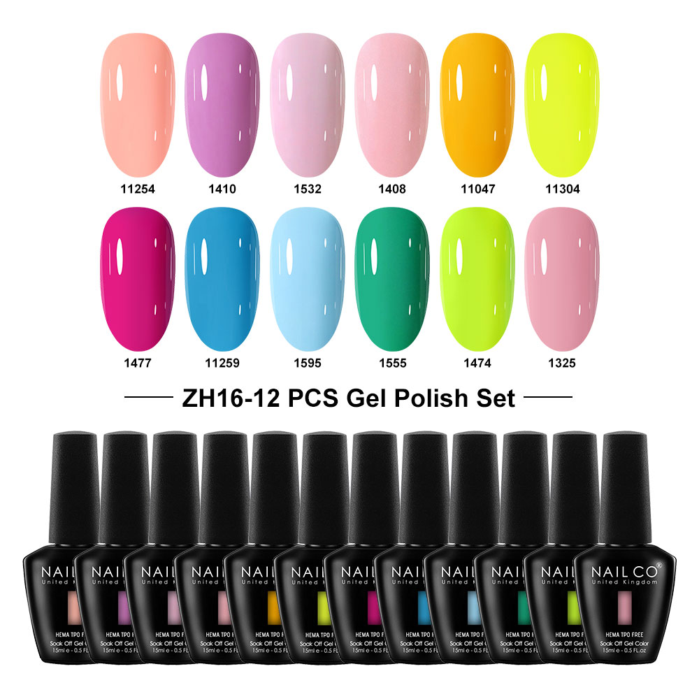 Nailco 12 Colors Pink Gel Poli - Nail Art Natural Pink review and price