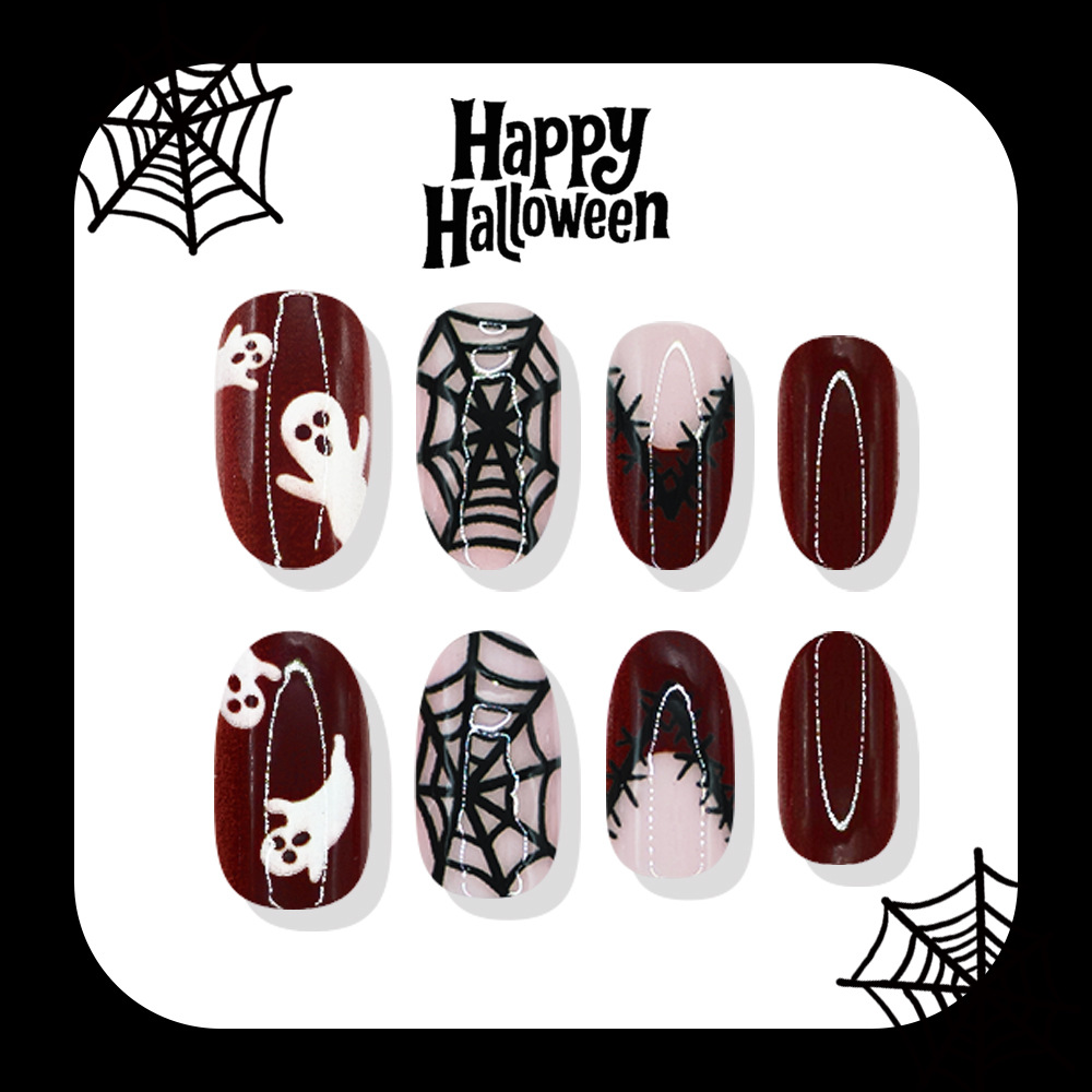 24Pcs Halloween Press On Nails - Nail Art Burgundy review and price