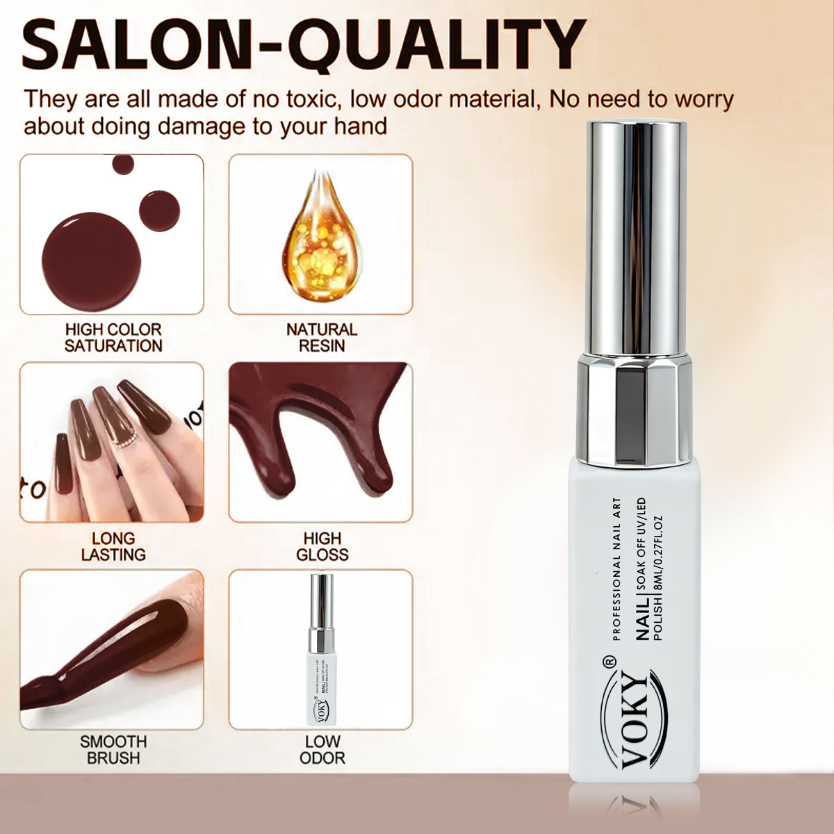 VOKY New 8ml Glass Bottle Gel  - Nail Art Burgundy review and price