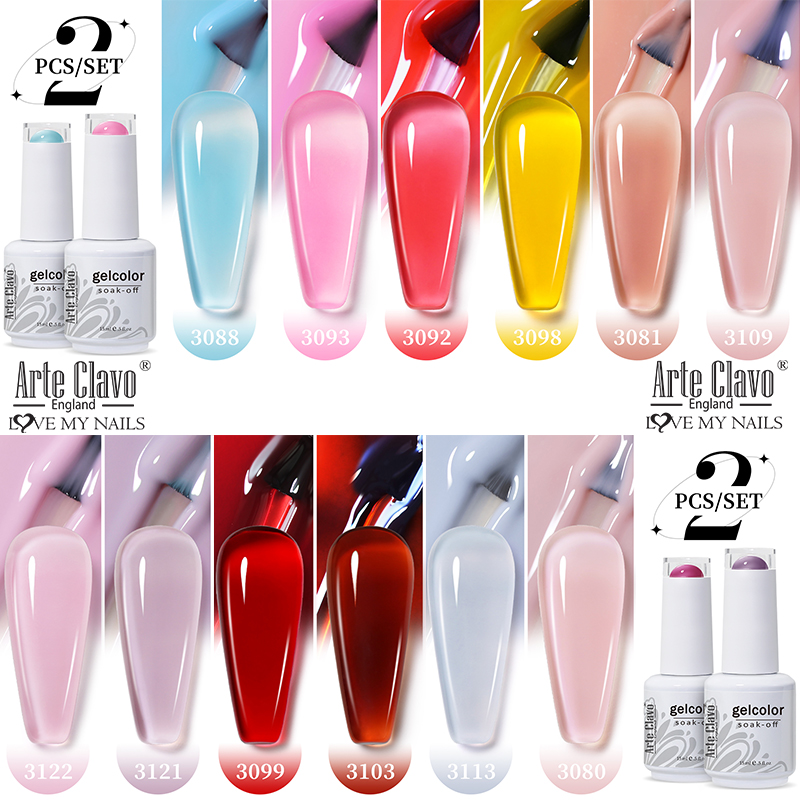 Arte Clavo 2Pcs/Set 15ml Jelly - Nail Art Natural Pink review and price
