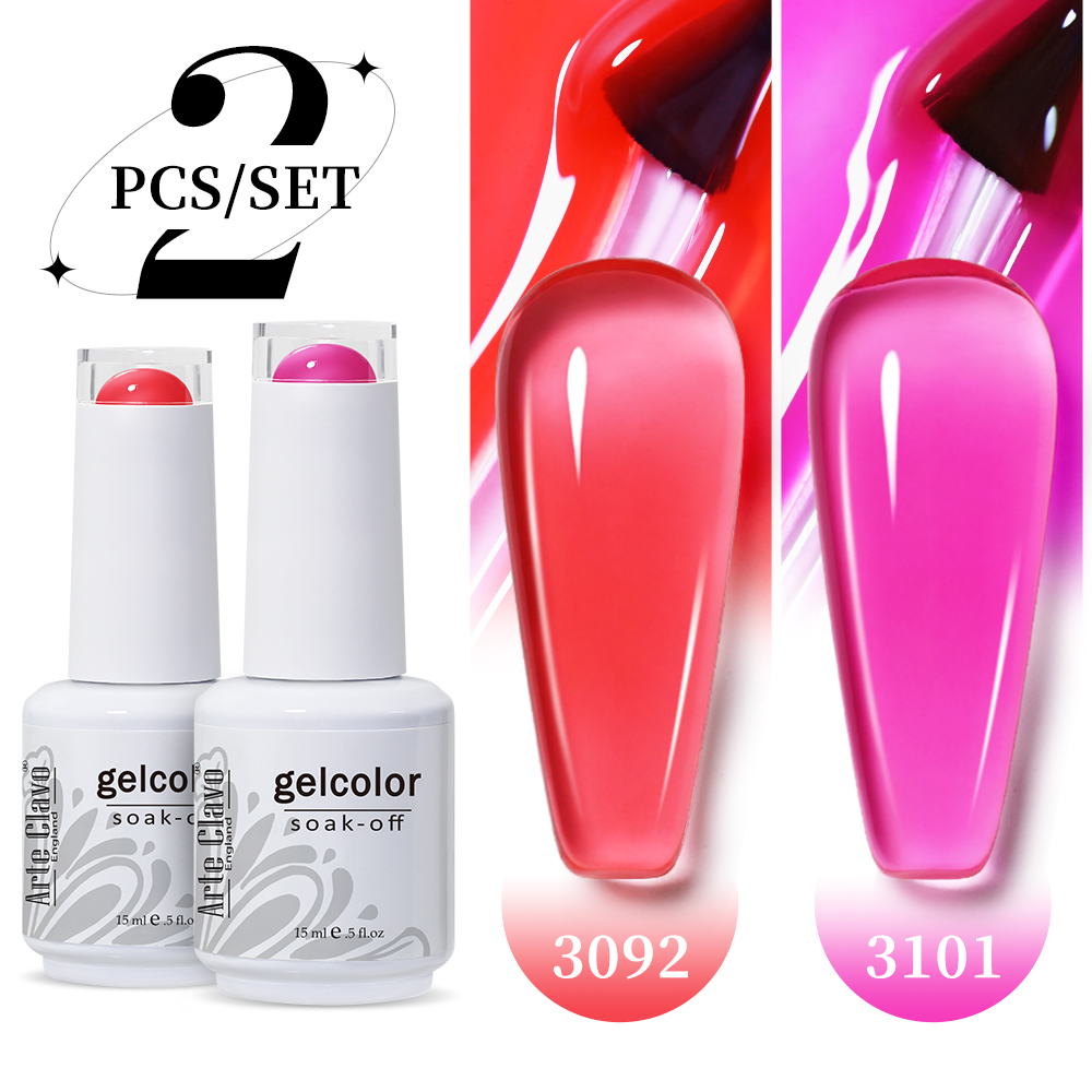 Arte Clavo 2Pcs/Set 15ml Jelly - Nail Art Natural Pink review and price