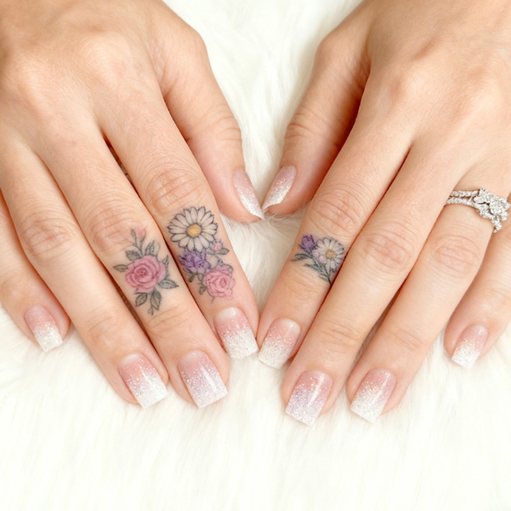Glitter Short Fake Nail Tips W - Nail Art Natural Pink review and price