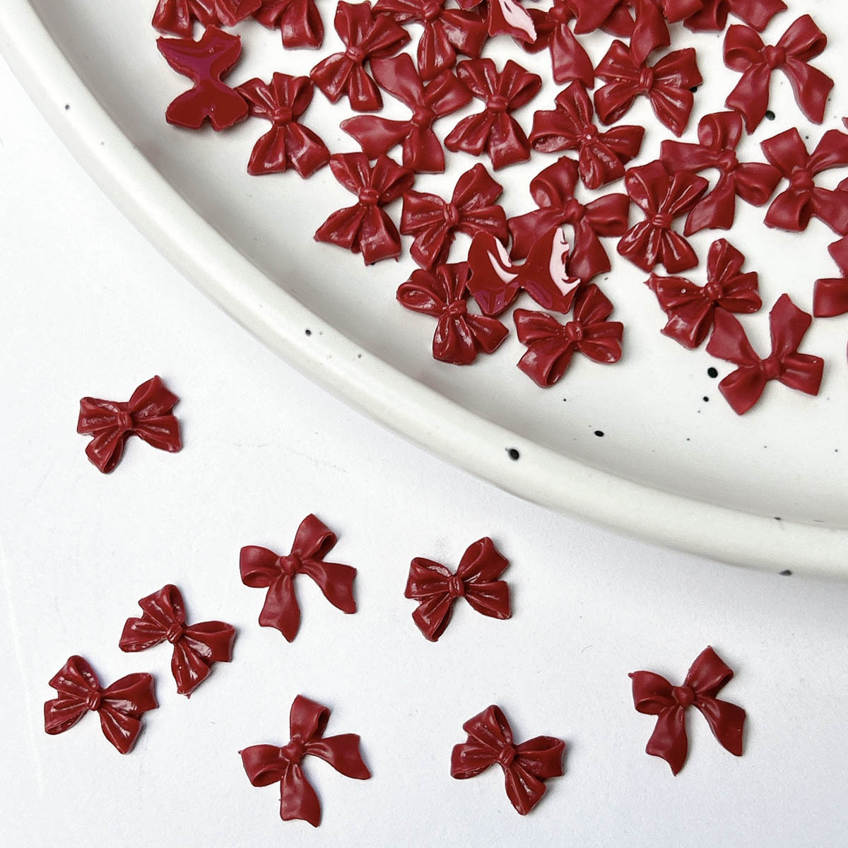 50PCS Burgundy 3D Acrylic Bow  - Nail Art Burgundy review and price